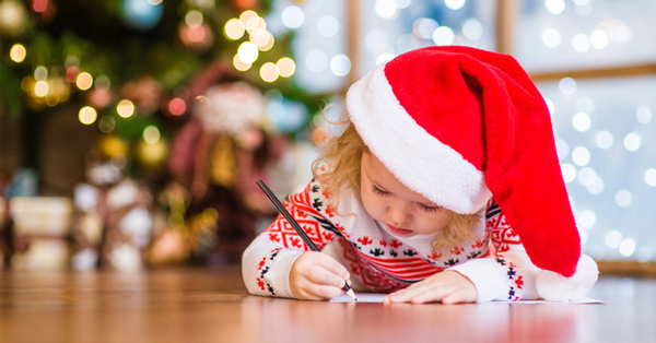 Child making a Christmas List
